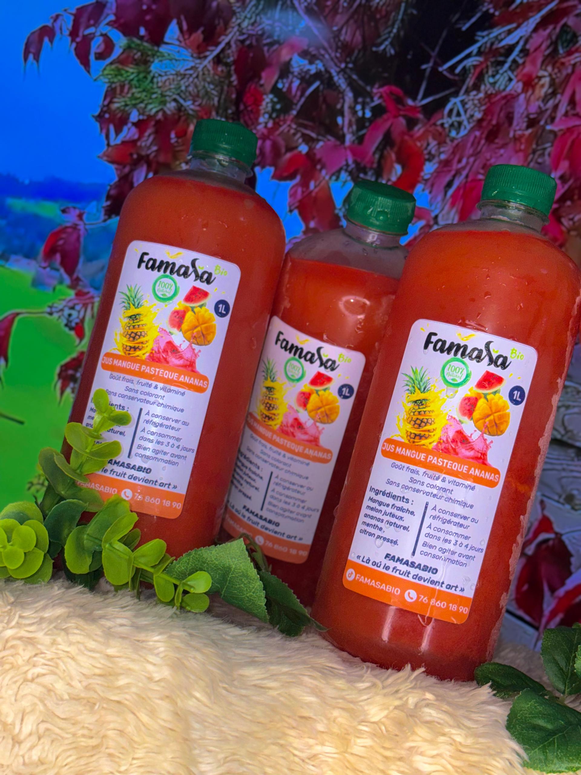 Cocktail Tropical 100% Naturel – Mangue, Pastèque & Ananas | Famasa Bio