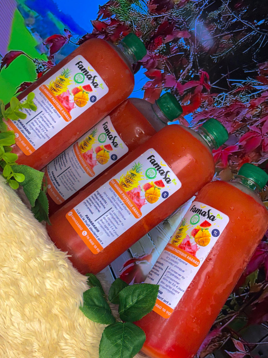 Cocktail Tropical 100% Naturel – Mangue, Pastèque & Ananas | Famasa Bio